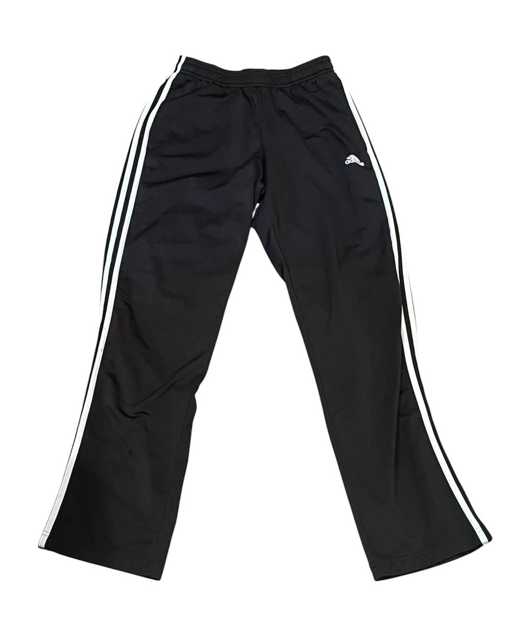 Adidas Track Pants Medium Black Logo Athletic Joggers Elastic Waist Activewear